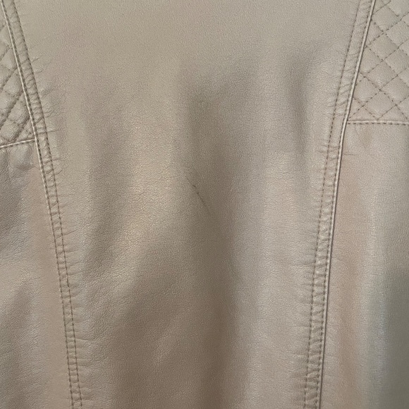 Black Rivet pleather biker jacket in subtle blush pink - Picture 6 of 8